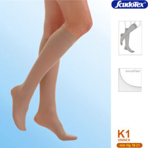 Κάλτσα κάτω γόνατος CLASS I με μικροΐνες (μέσα δάκτυλα) 18-21mmHg Κωδ. 434