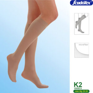 Κάλτσα κάτω γόνατος CLASS II με μικροΐνες (μέσα δάκτυλα) 23-32mmHg Κωδ. 443